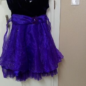 Purple Velvet Kids Dress. Color Is Purple Like Second Picture.  Missing One But
